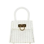 Pre-owned Fabric handbags Salvatore Ferragamo Pre-owned , White , Dame...