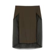 Crepe Midi Rok Ami Paris , Brown , Dames