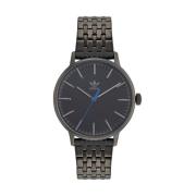 Zwarte Roestvrijstalen Quartz Analoge Horloge Adidas , Black , Unisex