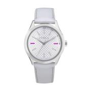 Wit Leren Horloge Quartz Analoog Furla , White , Dames