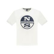 Wit Katoenen T-Shirt North Sails , White , Heren