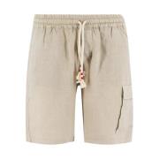 Linnen Trekkoord Bermuda Shorts MC2 Saint Barth , Beige , Heren