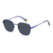 Blauwe RVS Zonnebril Polaroid , Blue , Unisex