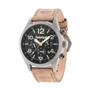 Zwarte leren kwarts analoge horloge Timberland , Multicolor , Heren