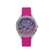 Roze Siliconen Analoge Horloge Guess , Pink , Dames