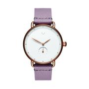 Paarse Leren Quartz Analoog Horloge Mvmt , Purple , Dames