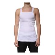 Witte Square Neck Tank Top Dolce & Gabbana , White , Heren