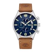 Leren Band Kwarts Horloge Blauwe Wijzerplaat Timberland , Brown , Here...