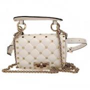 Pre-owned Leather shoulder-bags Valentino Vintage , White , Dames