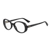 Zwarte Acetaatframe Bril voor Vrouwen Moschino , Black , Dames