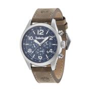 Luxe Leren Analoog Horloge met Kalender Timberland , Brown , Heren