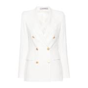 Dubbelrij Blazer Tagliatore , White , Dames