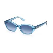 Blauwe Plastic Zonnebril met Degraded Lens Swarovski , Blue , Dames