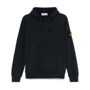 Navy Blauwe Hoodie Stone Island , Blue , Heren