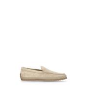 Beige Suède Loafer met Logo Detail Tod's , Beige , Heren