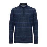 Lange Mouw Polo Shirt Corneliani , Blue , Heren