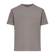 Katoenen T-shirt met geborduurd logo Paul & Shark , Gray , Heren