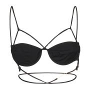 Zwart Zeekleding Top Bikini Jacquemus , Black , Dames