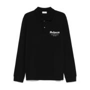 Zwarte Polo Shirt met Geborduurd Logo Alexander McQueen , Black , Here...