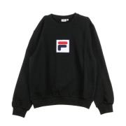 Zwarte Crewneck Sweatshirt voor Mannen Fila , Black , Heren