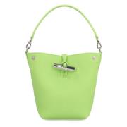 XS Leren Bucket Bag met Antler Sluiting Longchamp , Green , Dames