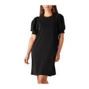 Elegante Zwarte Midi Jurk Notre-v , Black , Dames