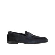 Heren suède loafer | blauw Doucal's , Blue , Heren