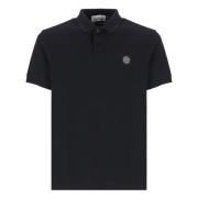 Blauw Katoenen Poloshirt met Logopatch Stone Island , Blue , Heren