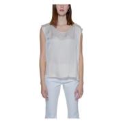 Korte Mouw Damesblouse Collectie Street One , Beige , Dames