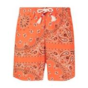 Zee Kleding Oranje Bandana Print Shorts MC2 Saint Barth , Orange , Her...