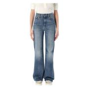 Blauwe Bootcut Denim Jeans met Slangenversiering Chloé , Blue , Dames