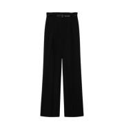 Marusca Wol Hoge Taille Broek Max Mara Studio , Black , Dames