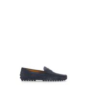 Blauwe Leren Loafers Vierkante Neus Schoenen Tod's , Blue , Heren