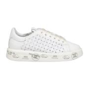 Bloemen Geborduurde Witte Sneakers Premiata , White , Dames