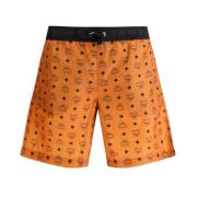 Logo Print Zwemshorts Stijlvol Elastische Tailleband MCM , Multicolor ...