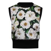 Bloemenprint Mouwloos Gebreid Vest Dolce & Gabbana , Multicolor , Dame...