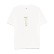 Witte korte mouw gaas T-shirts C.p. Company , White , Heren