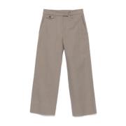 Beige Twill Broek Stijlvol Brunello Cucinelli , Beige , Dames