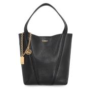 Piccola Leren Tote met Afneembare Bedel Chloé , Black , Dames