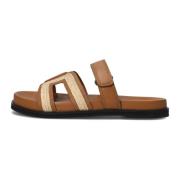 Elegante Cognac Zomer Slippers Bibi Lou , Brown , Dames