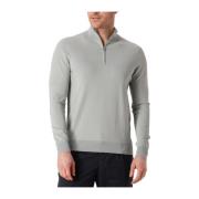 Heren Half Zip Pullover Sweater Profuomo , Green , Heren