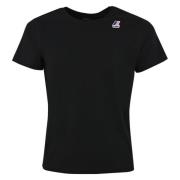 Katoen Unisex Logo Print T-shirt K-Way , Black , Heren