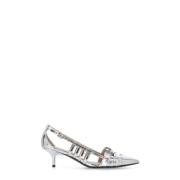 Zilveren leren slingback met pijlneus Pinko , Gray , Dames