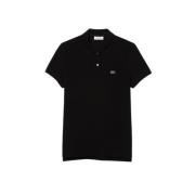 Katoenen Polo Shirt met Krokodil Logo Lacoste , Black , Dames