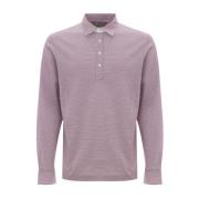 Lange mouwen roze poloshirt Canali , Pink , Heren