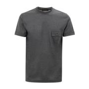 Donkergrijze Zak Knoop T-shirt Corneliani , Gray , Heren