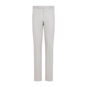 Witte Katoenblend Broek Ermenegildo Zegna , White , Heren