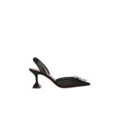 Kristal Mesh Slingback Hakken Amina Muaddi , Black , Dames