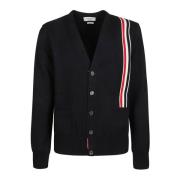 Gestreepte Katoenen V-hals Vest Thom Browne , Blue , Heren