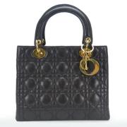 Pre-owned Leather handbags Dior Vintage , Black , Dames